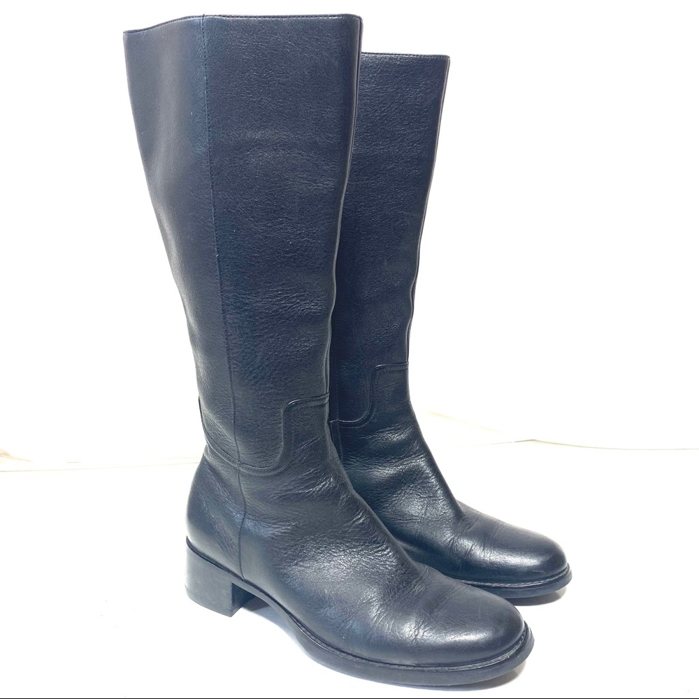 Rockport Black Leather Tall Riding Boots Size 8 Wide